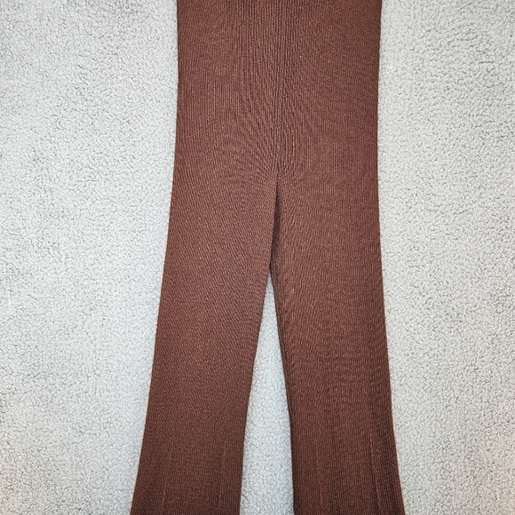 Aeron Womens Egon Brown/Rust Ribbed Knit Flare Pants Sz M Casual Comfort Cozy - Picture 5 of 13